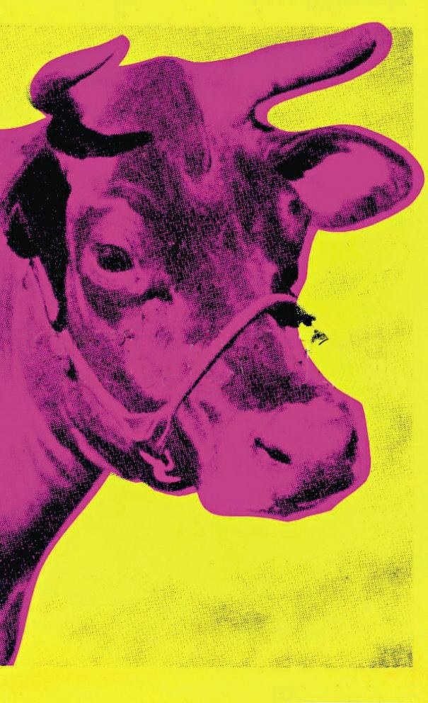 Andy Warhol Cow Pink on Yellow